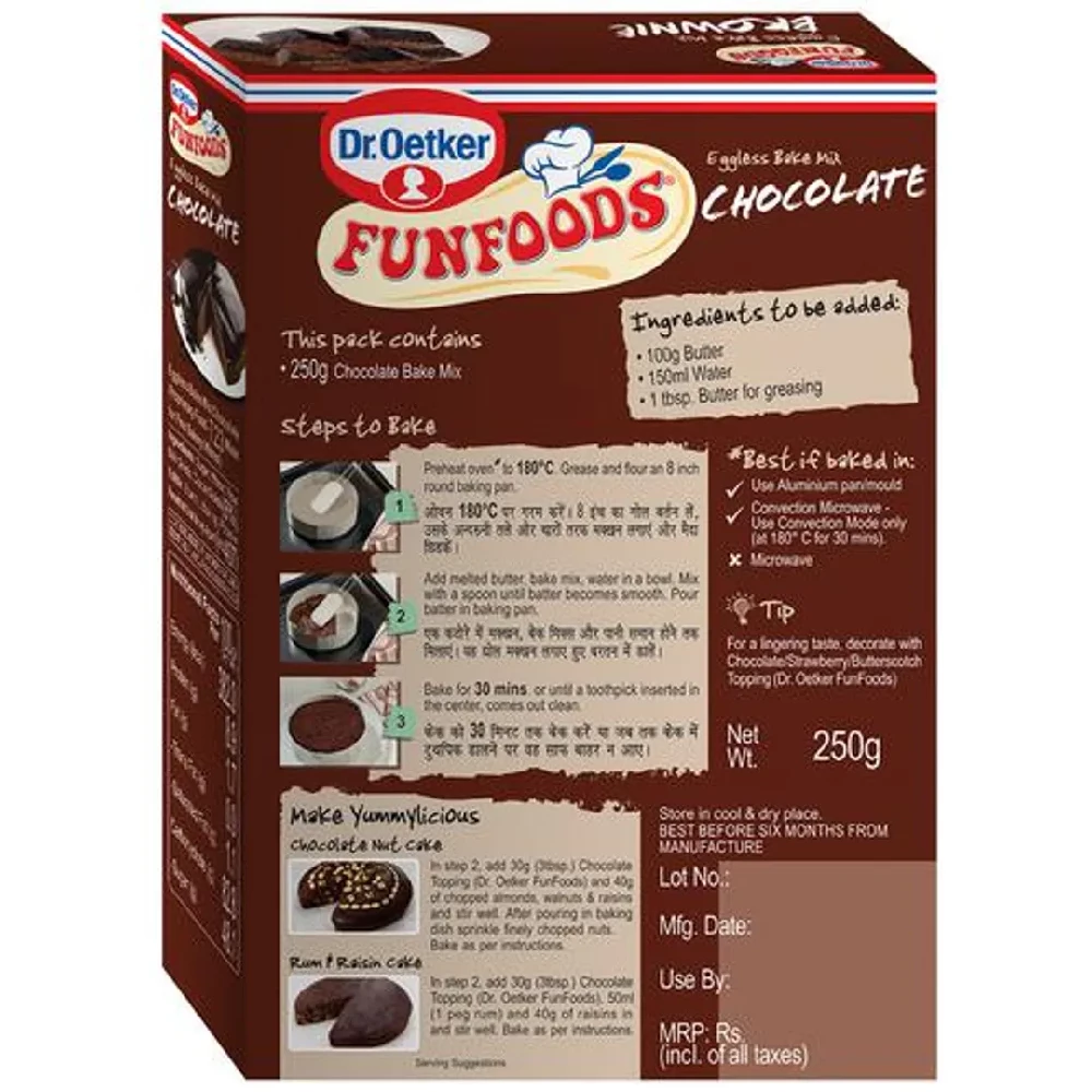 Dr. Oetker FunFoods Eggless Bake Mix Chocolate, 250 g-3.webp